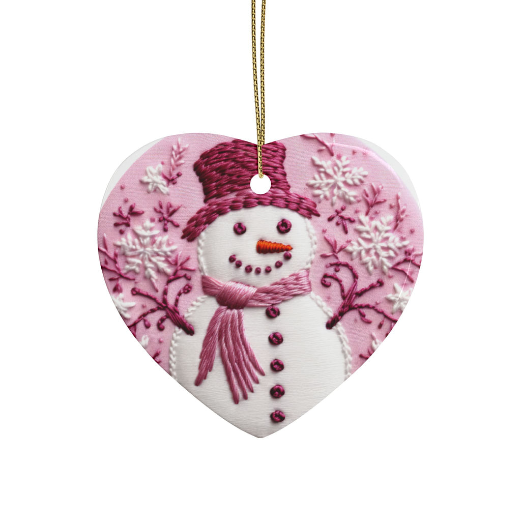 Heart Shape Embroidery Ceramic Ornaments (1pcs, 5pcs, 10pcs, 20pcs)
