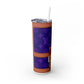 Louie Purple Skinny Tumbler with Straw, 20oz