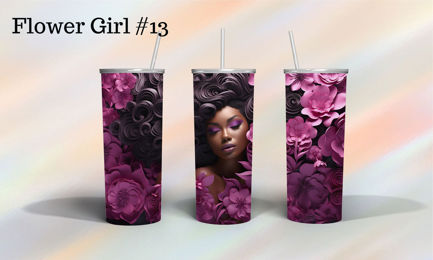 African American Girl covered in Girls Tumbler