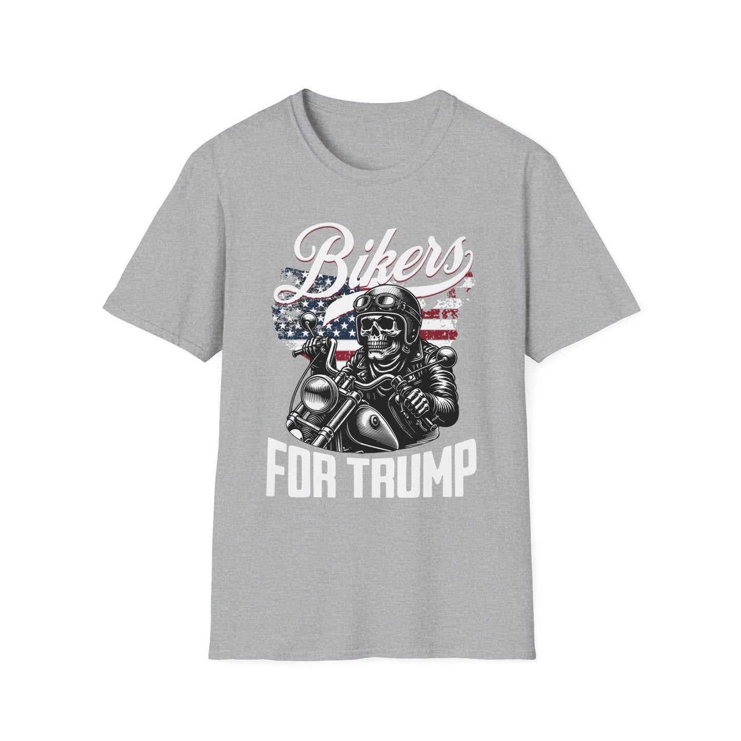 Bikers for Trump, Trump for President, 2024, Trump 2024, Make America Great Again, POTUS Unisex Softstyle T-Shirt