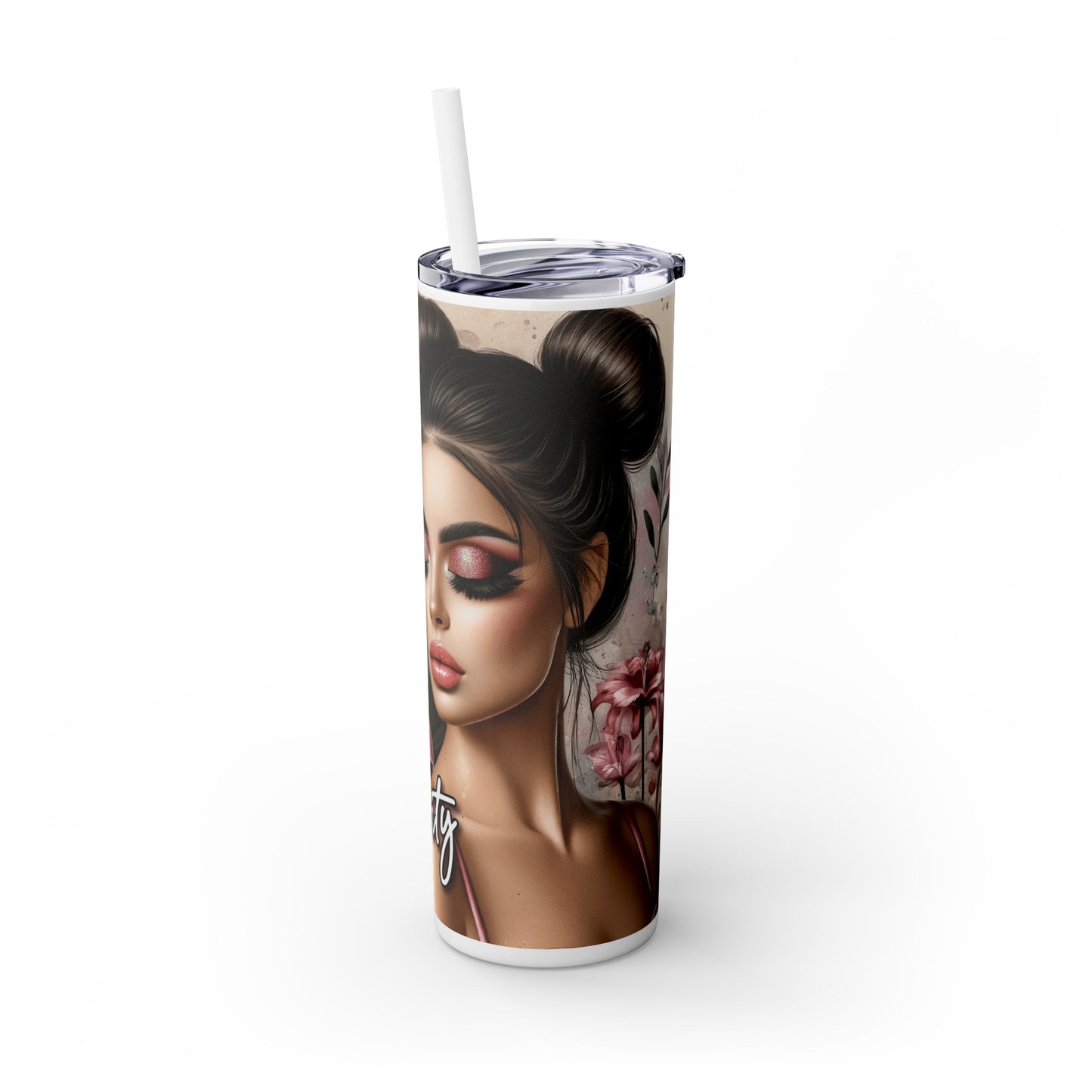 Tropical Tumbler with Caucasian Women and Calle Lilly Design #14 Affirmations, 20oz