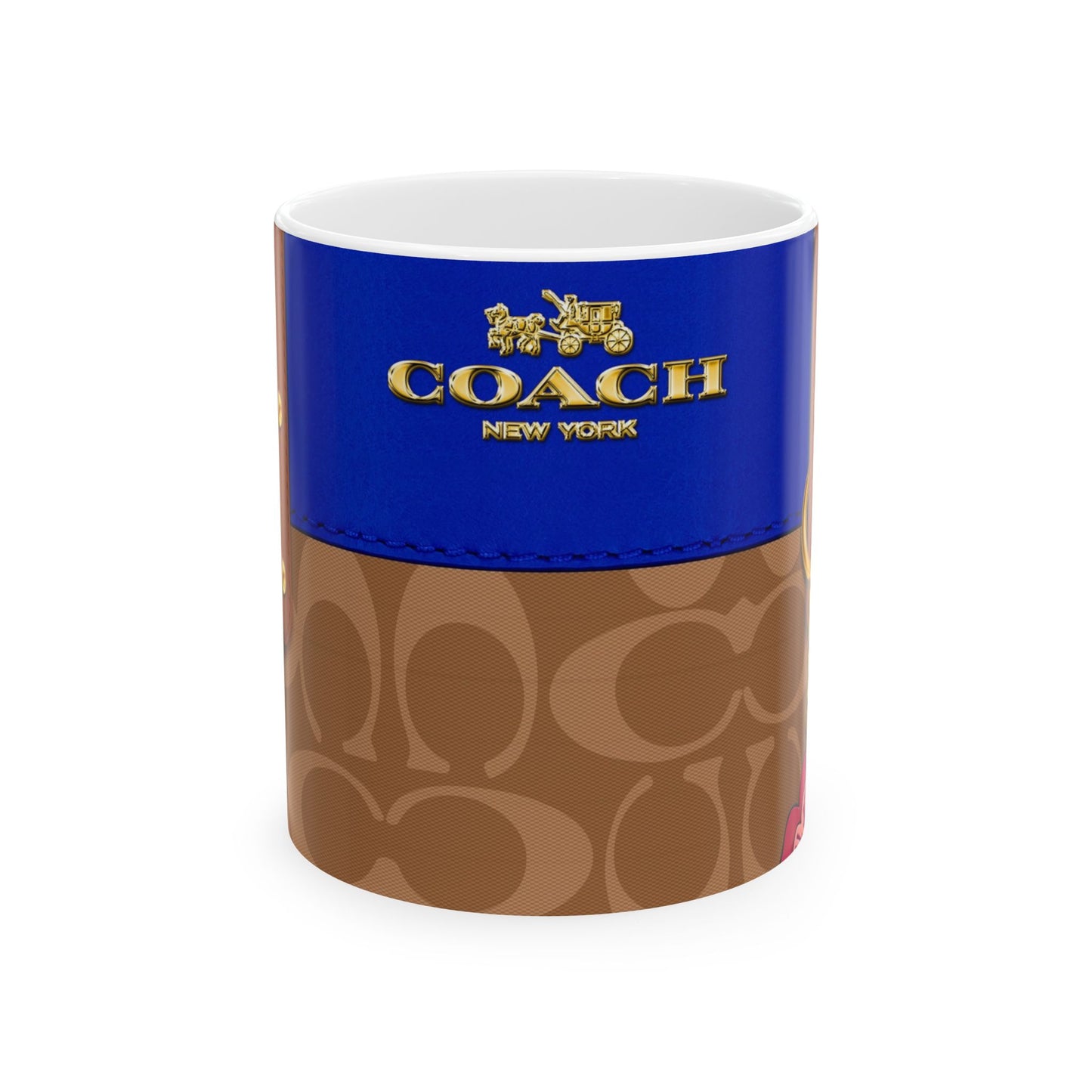 Coach Blue Purse, Ceramic Mug, (11oz, 15oz) | Mug | 11oz, 15 oz, 15oz, Coffee Mugs, Home & Living, Kitchen, MK Purse Mug, Mugs, Sublimation, US Elections Season, Valentine's Day, White base, Yellow Purse Tumbler | Printify