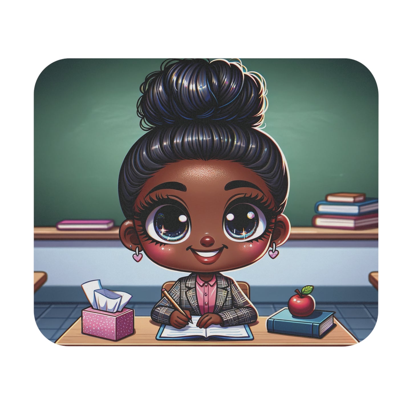 Mouse Pad (Rectangle) Teacher Series #6 - African American & Caucasian