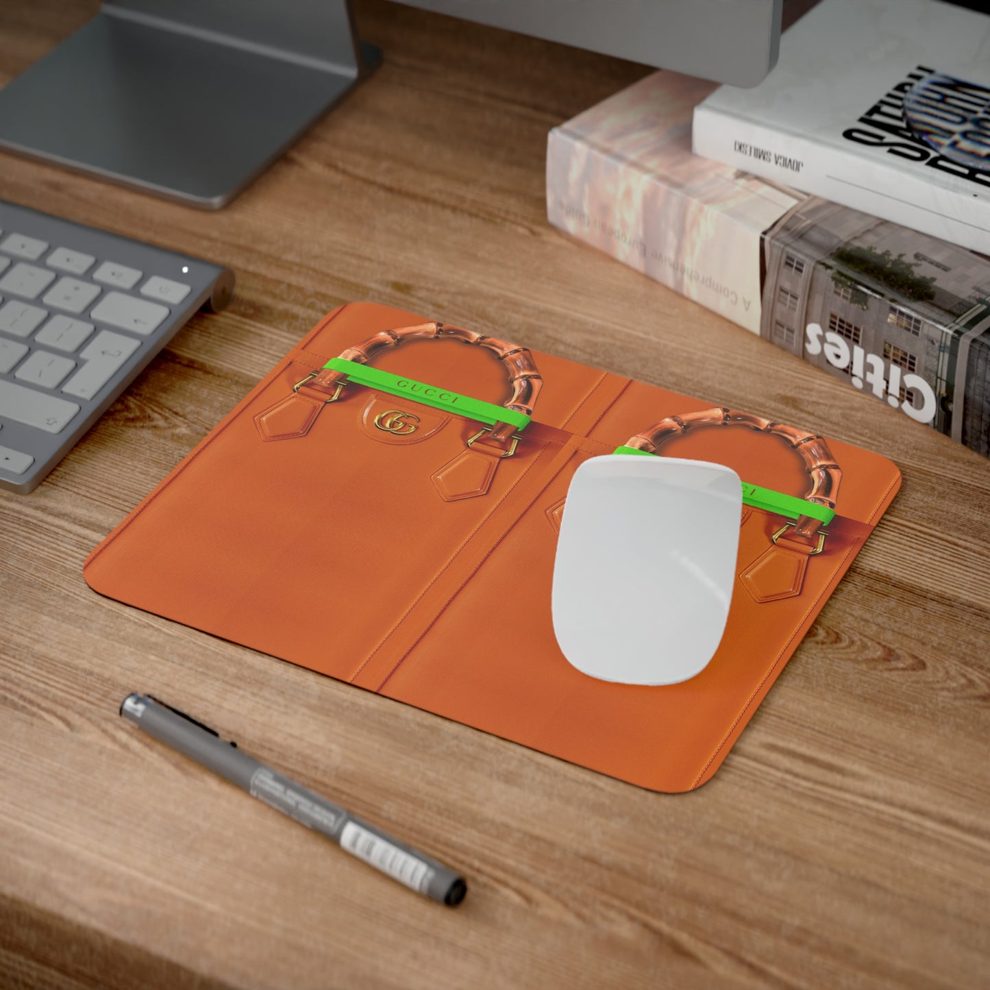 Gucci Orange Desk Mouse Pad