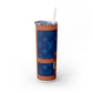 Louie Blue Skinny Tumbler with Straw, 20oz, Purse Tumbler