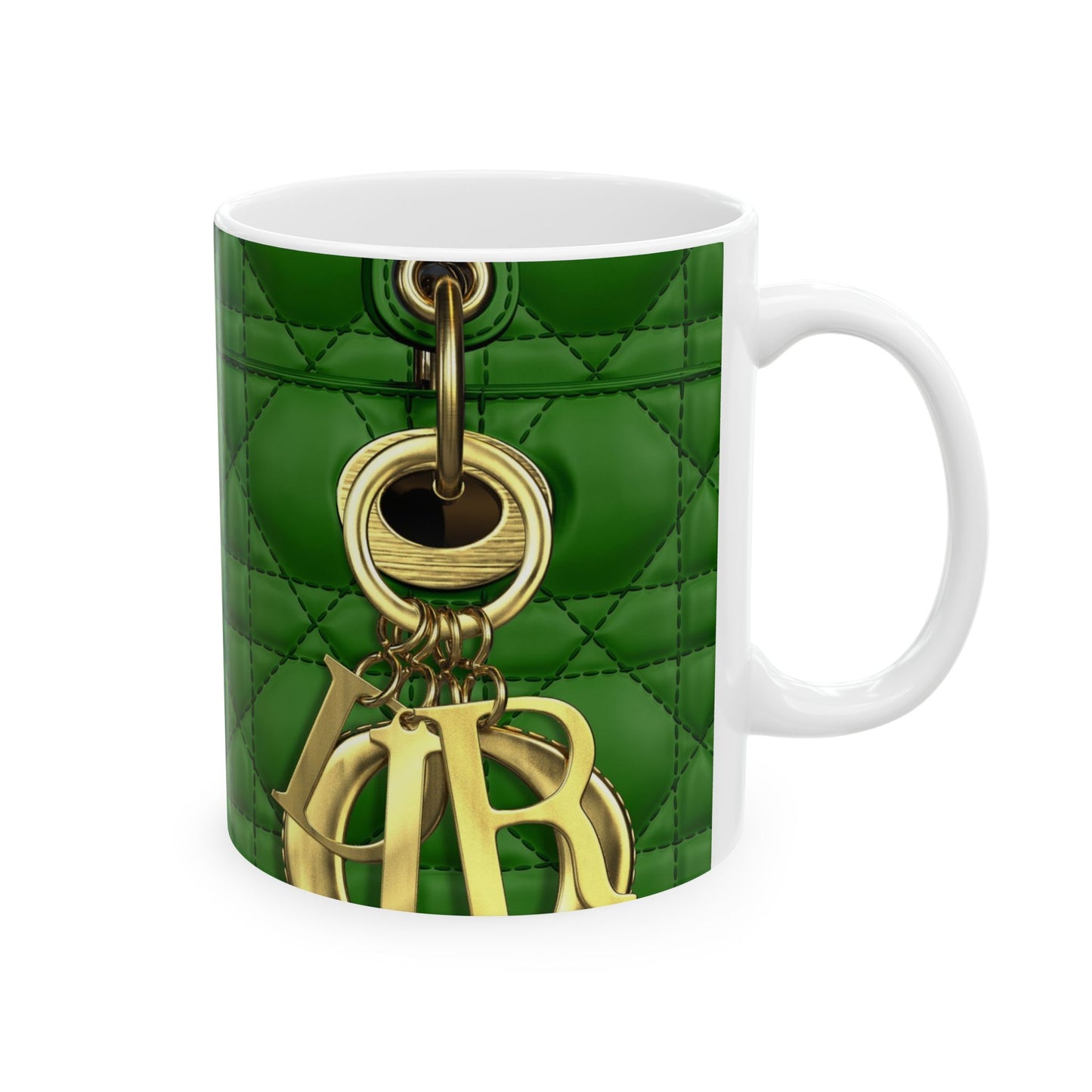 Dior Green Purse, Ceramic Mug, (11oz, 15oz)