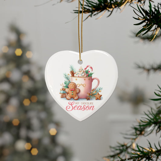 Hot Chocolate Season Ceramic Ornament - Perfect Holiday Gift! Ceramic Ornaments (1pcs, 5pcs, 10pcs, 20pcs)