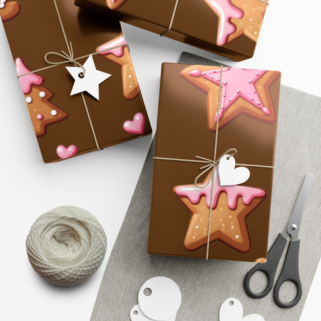 Gingerbread & Star Cookies Festive Gift Wrap Papers for Any Celebration