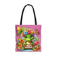 Hello Summer Cute Frog Tote Bag - Vibrant Beach Style for Summer Fun