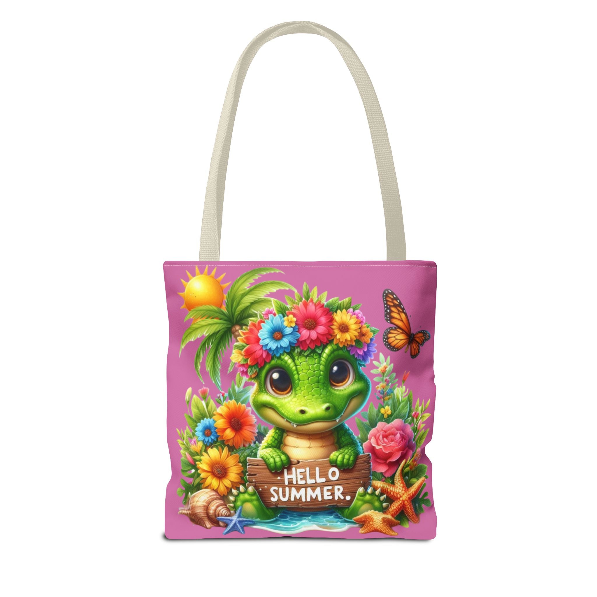 Hello Summer Cute Frog Tote Bag - Vibrant Beach Style for Summer Fun
