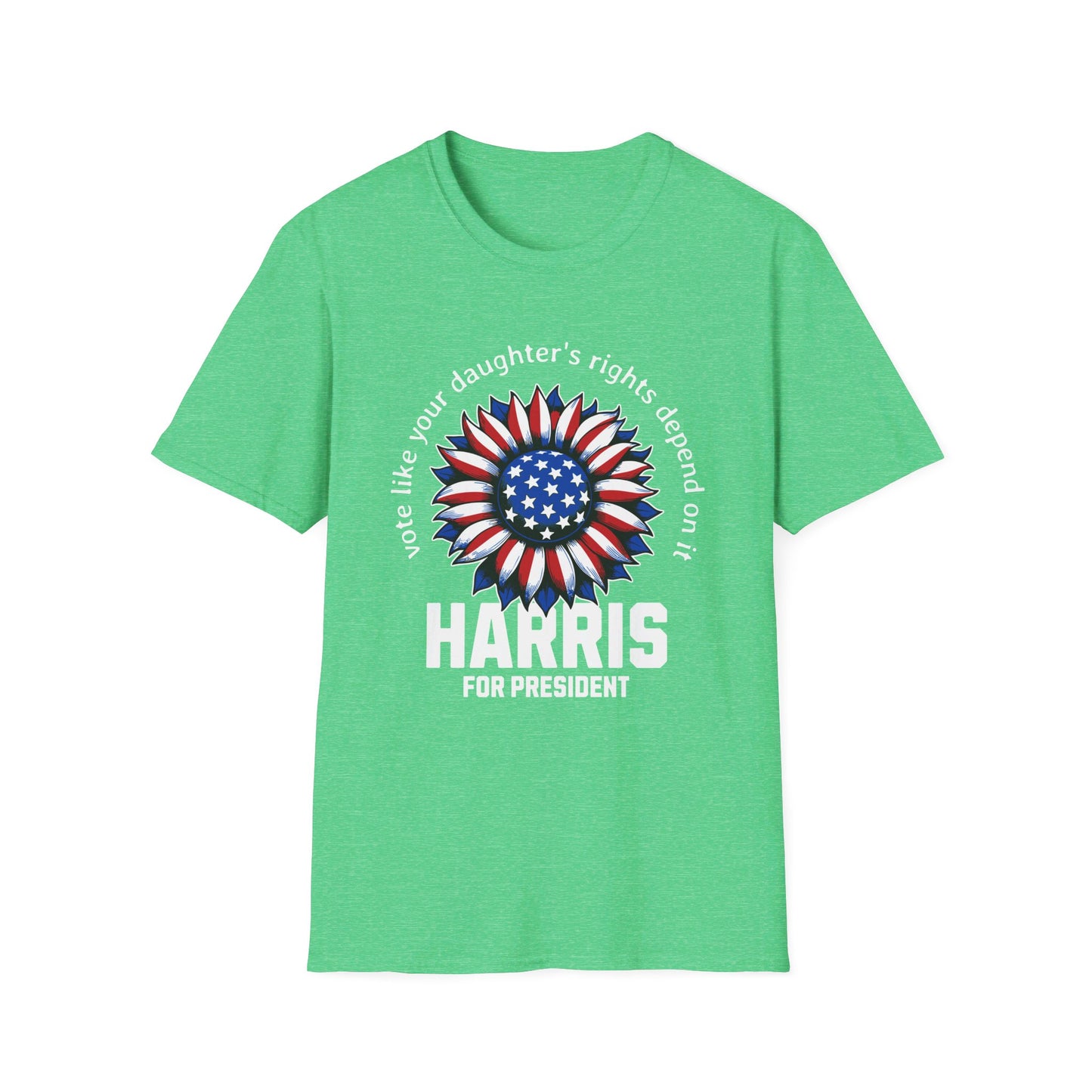 Kamala Harris Circle American Flag, Female President, Kama Harris for President, Kamala Harris, Unisex Softstyle T-Shirt