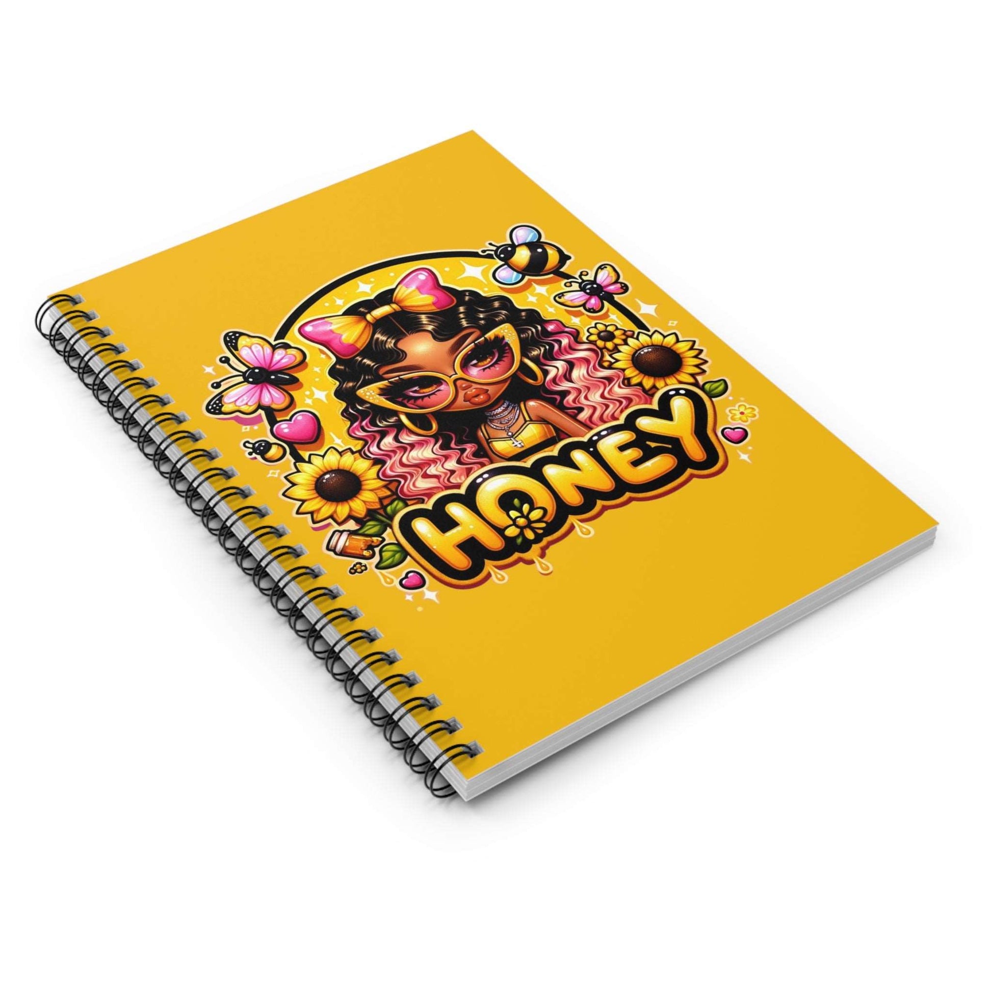 Honey Spiral Notebook - Ruled Line, Cute African American Notebook
