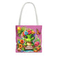 Hello Summer Cute Frog Tote Bag - Vibrant Beach Style for Summer Fun