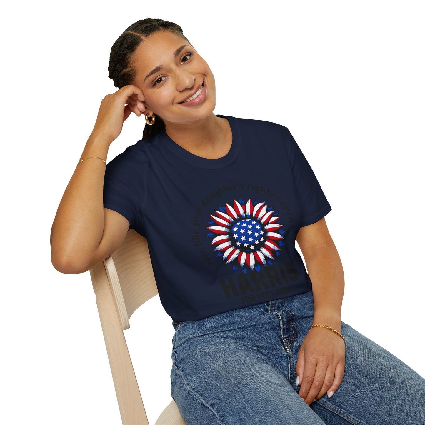 Vote Your Daughter Rights Depends on it,2024 Presidential Elections, Kama Harris for President, Kamala Harris, Unisex Softstyle T-Shirt