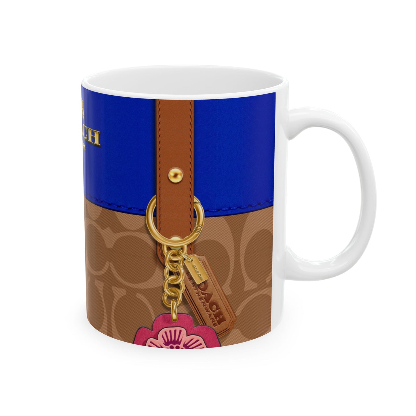 Coach Blue Purse, Ceramic Mug, (11oz, 15oz)