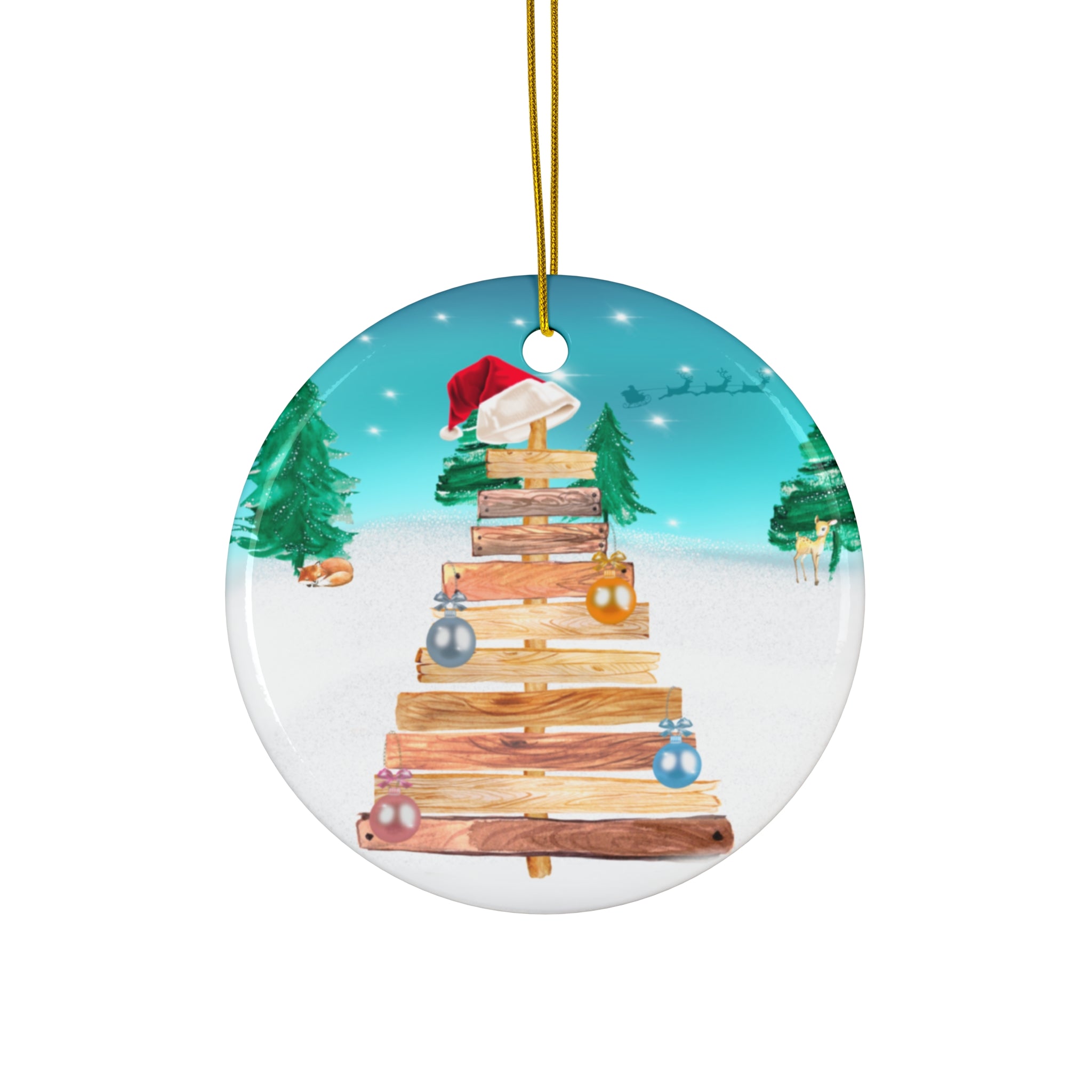 Family wood plank Christmas Ornament, Christmas Ceramic Ornament, Custom Family Ornament, Personalized Christmas Ornament