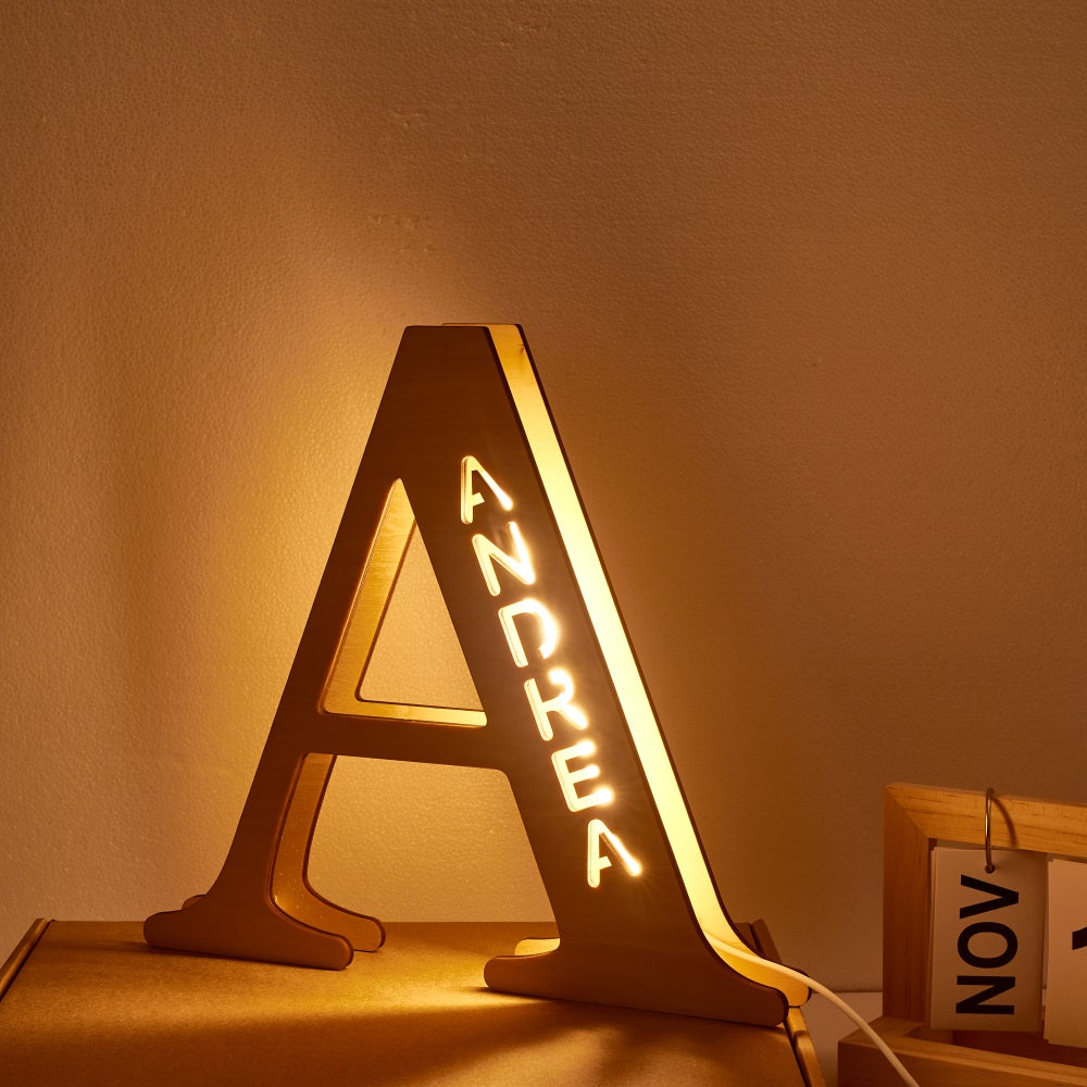 Personalized Name Wooden Letter Night Light 28CM | Inkedjoy