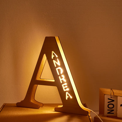 Personalized Name Wooden Letter Night Light 28CM | Inkedjoy