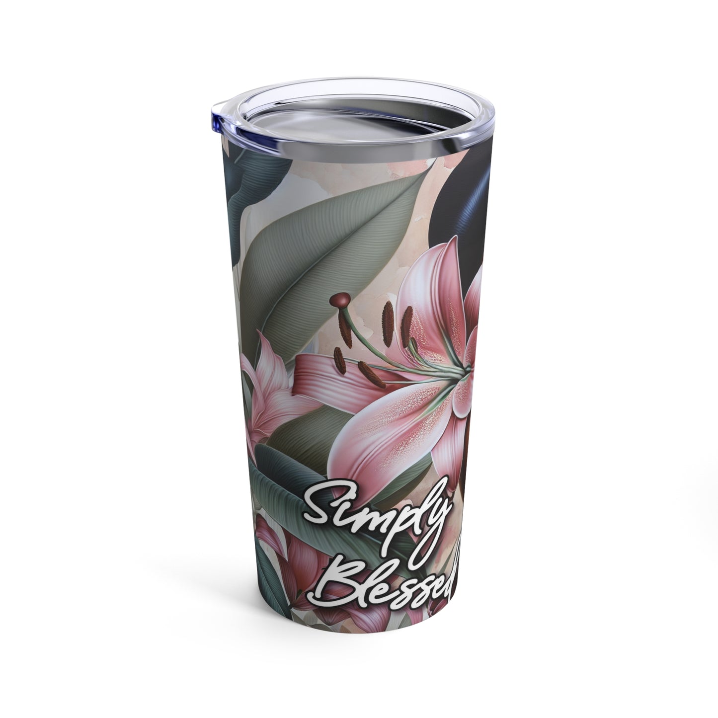 20oz Tumbler Simply Blessed African American Flowers