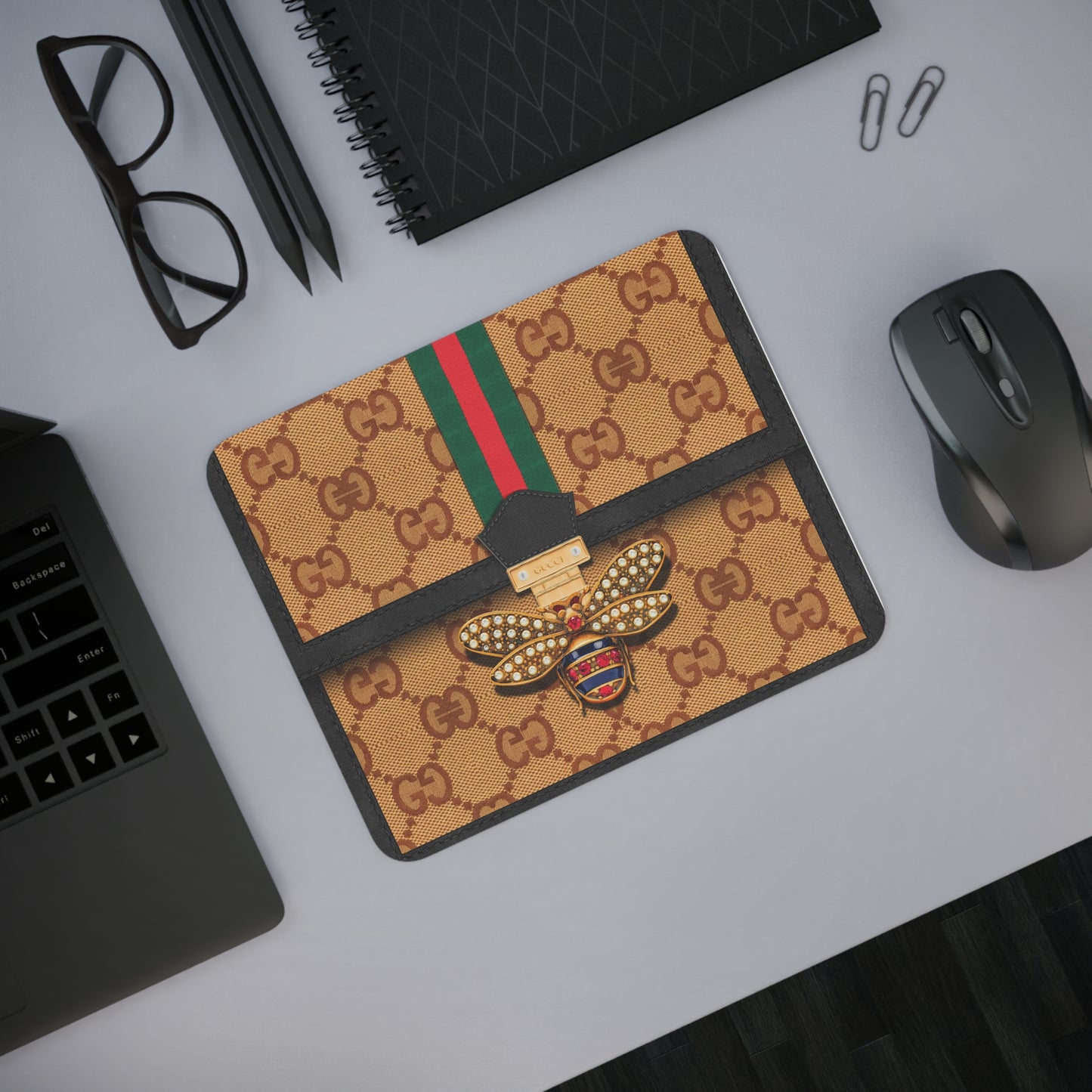 Gucci Bee Brown Desk Mouse Pad