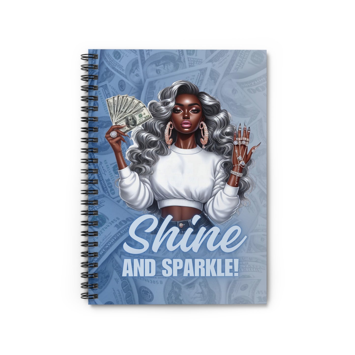 Shine & Sparkle Spiral Notebook - Ruled Line | Paper products | Custom Stationery, Home & Living, Journals, Journals & Notebooks, Notebooks, Paper, Shine and spark;e Notebook, Shine and Sparkle Journal, Spiral, Stationery, TikTok | Printify