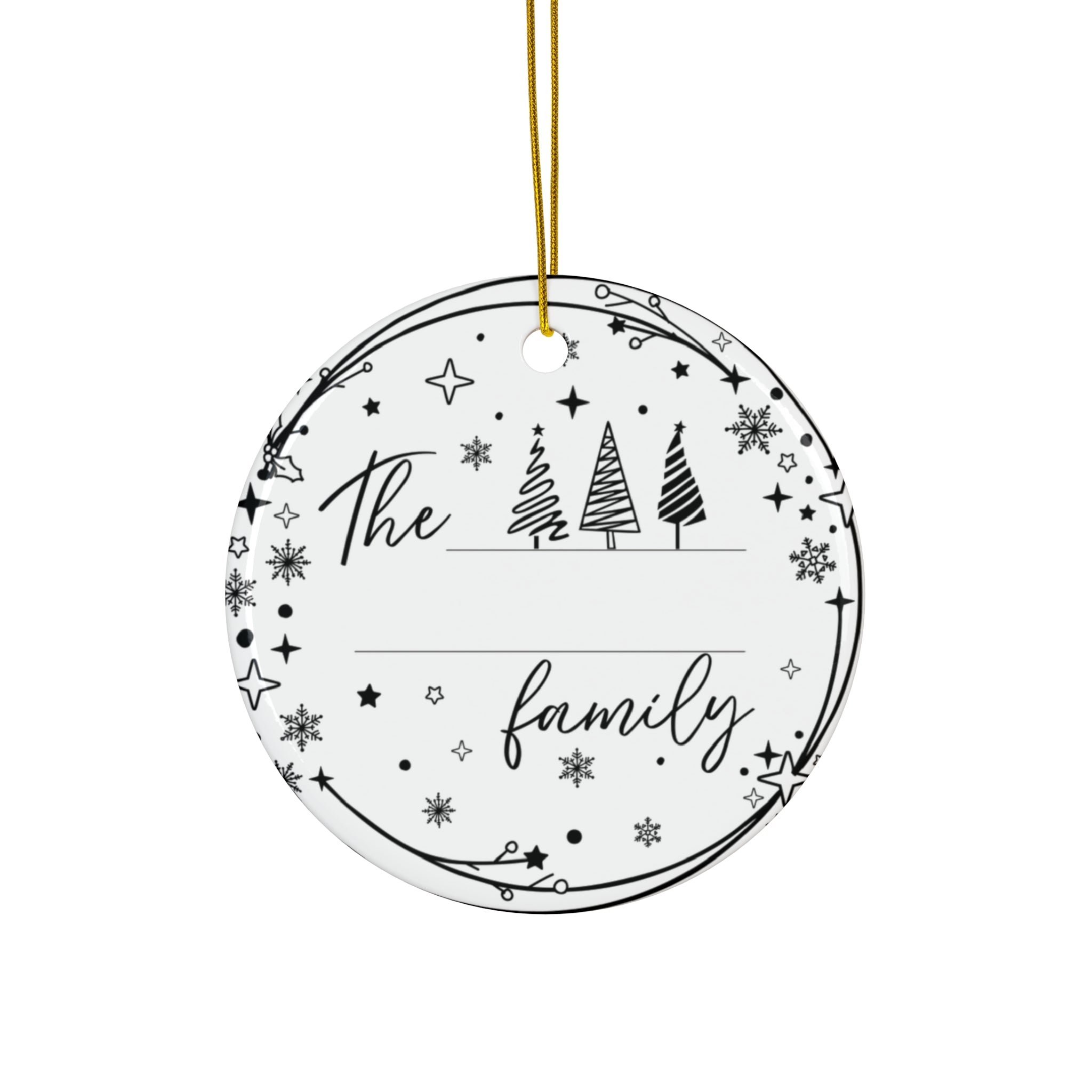 The  Family Ceramic Ornament, Personalized Ornament