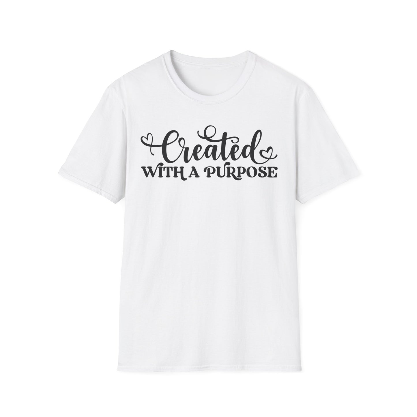 Created with a Purpose Unisex Softstyle T-Shirt | T-Shirt | Cotton, Crew neck, DTG, Men's Clothing, Neck Labels, Regular fit, Summer Picks, T-shirts, TikTok, Women's Clothing | Printify