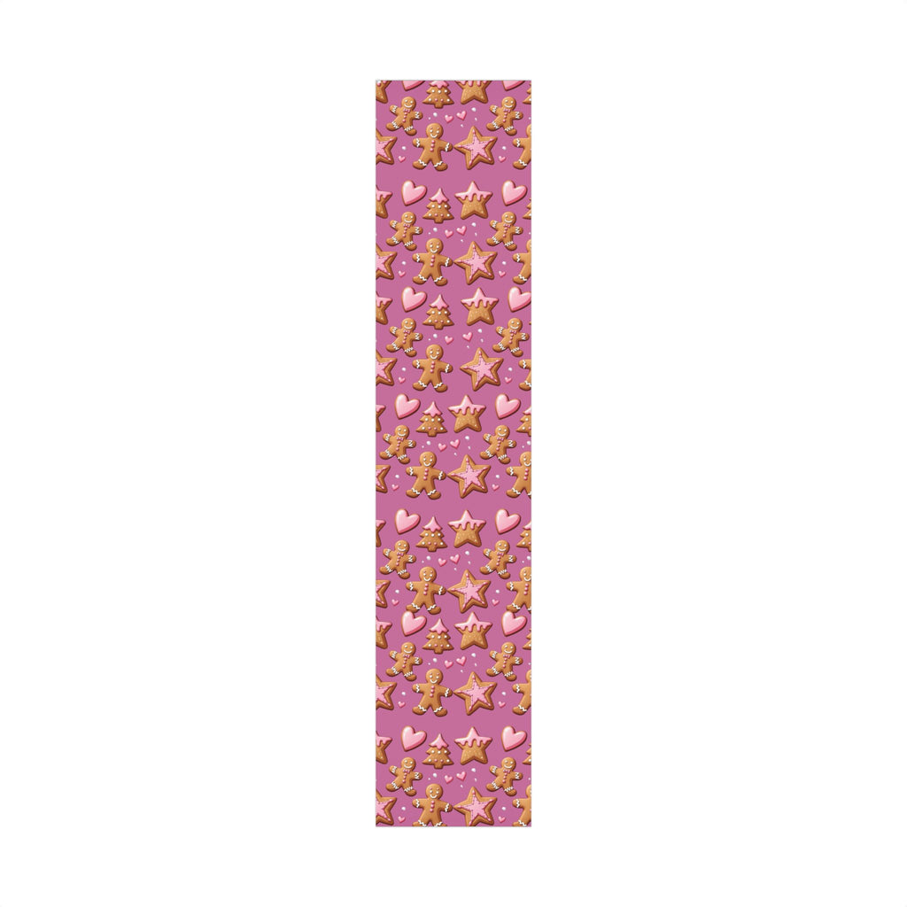 Wrapping Paper - Pink Gingerbread and Stars