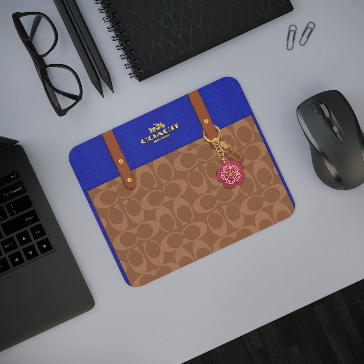 Coach Blue Desk Mouse Pad