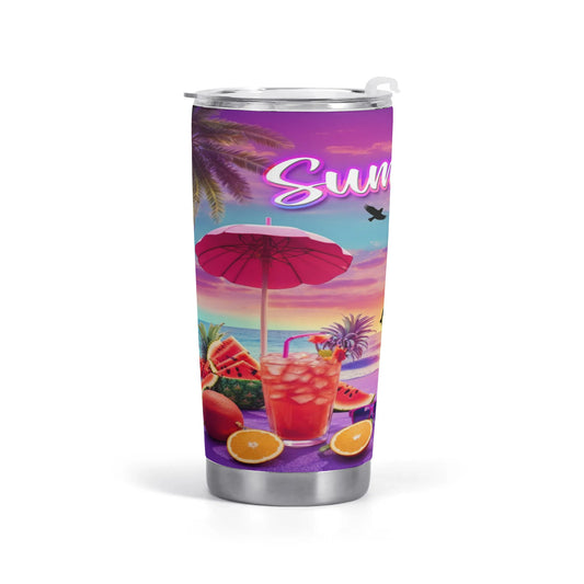 Summer Time Stainless Steel Cup | Pretty N Pink Hair & More