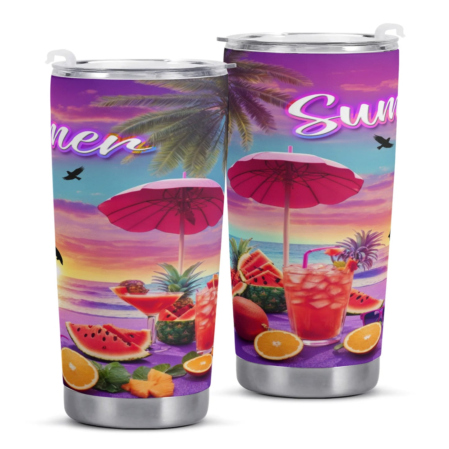 Summer Time Stainless Steel Car Cup