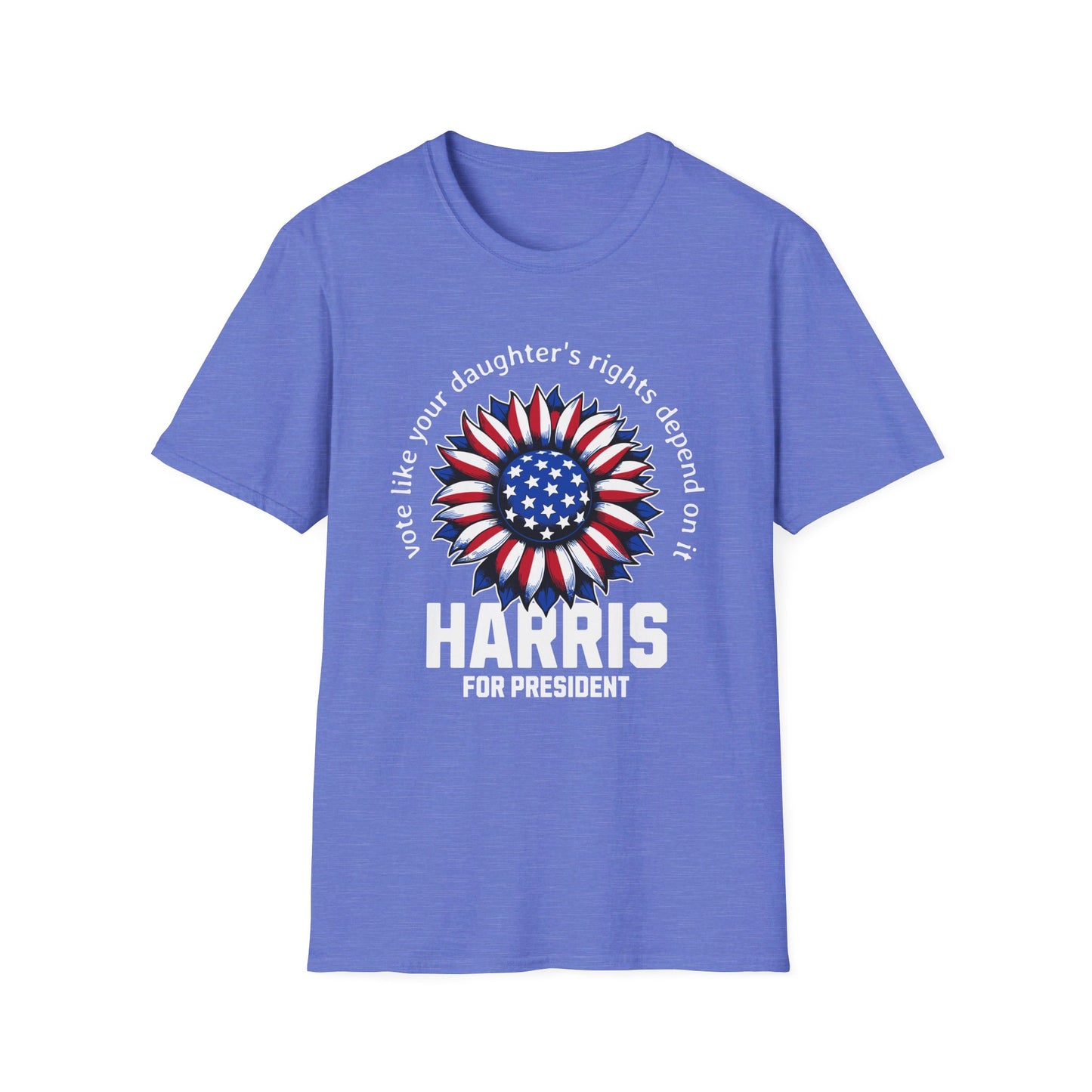 Kamala Harris Circle American Flag, Female President, Kama Harris for President, Kamala Harris, Unisex Softstyle T-Shirt