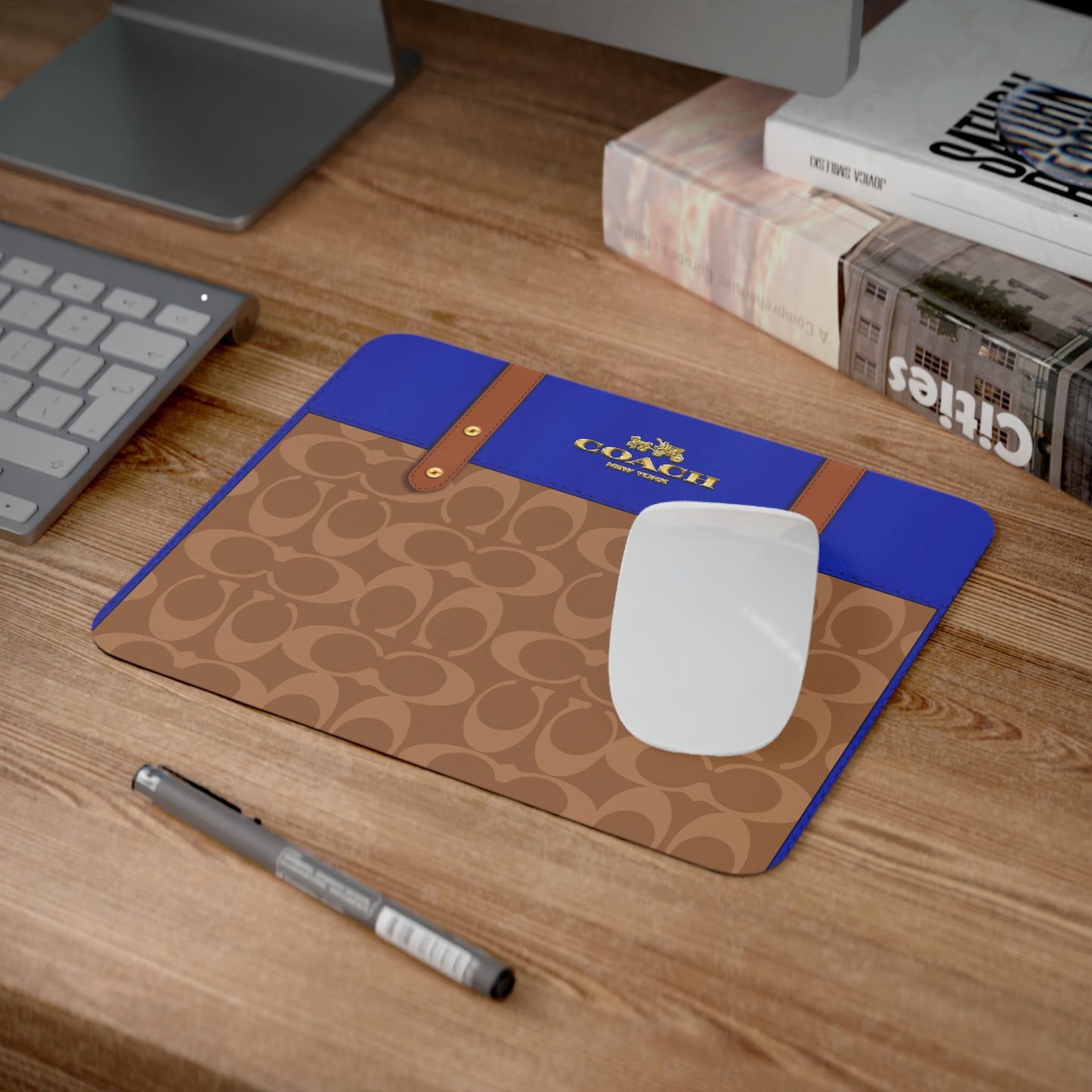 Coach Blue Desk Mouse Pad