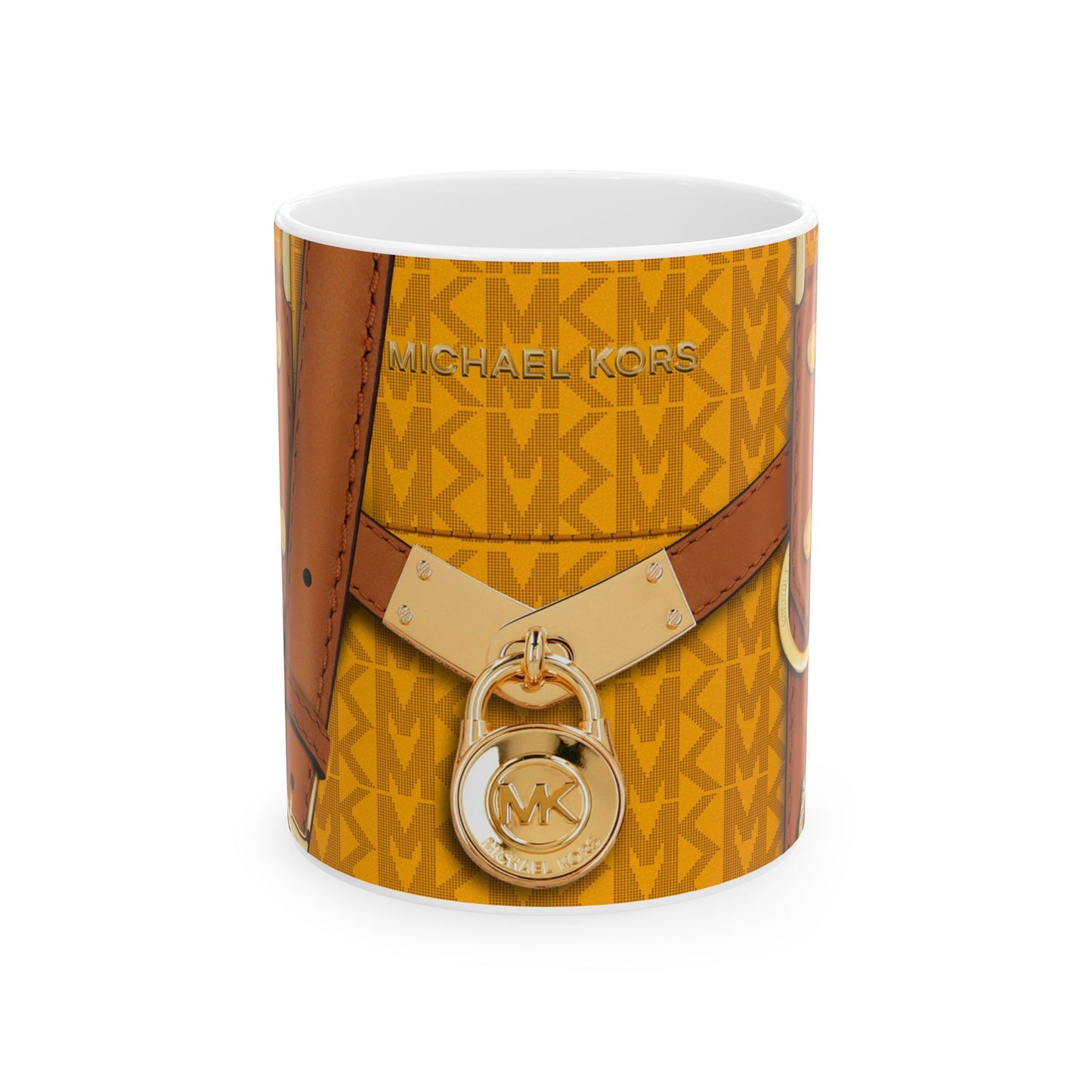 Yellow MK Purse, Ceramic Mug, (11oz, 15oz) | Mug | 11oz, 15 oz, 15oz, Coffee Mugs, Home & Living, Kitchen, MK Purse Mug, Mugs, Sublimation, US Elections Season, Valentine's Day, White base, Yellow Purse Tumbler | Printify