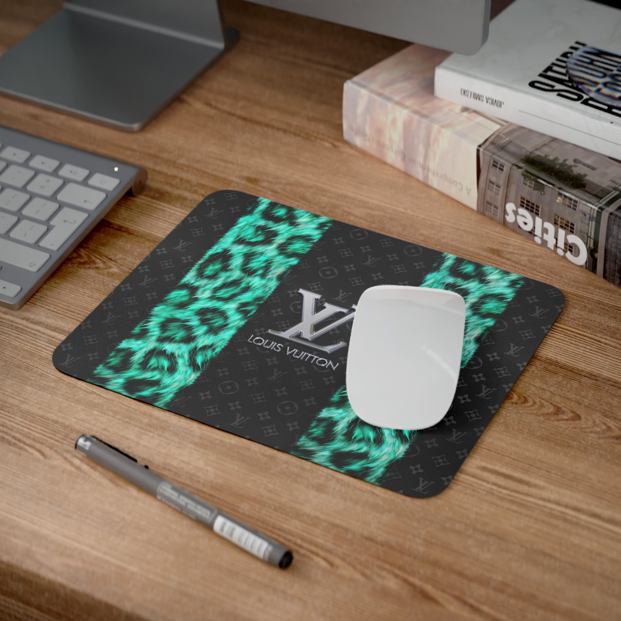 LV Green & Black Desk Mouse Pad