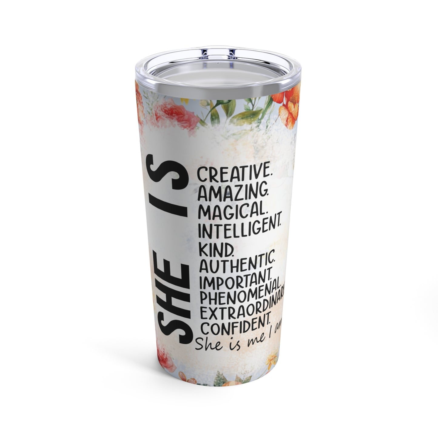 She is design #6, Mother's Day Gift, Wife, Sister, Significant Other, Girlfriend, Grandmother, Gift, Stainless Steel Tumbler 20oz | Mug | 20 oz, Back-to-School, Bottles & Tumblers, gifts, gifts for ladies, gifts for mothers, happy mothers day, Home & Living, Kitchen, mom gift, mothers day, mothers day 2024, mothers day gift, Seasonal Picks, Stainless steel, Sublimation, Travel, Tumblers, White base | Printify