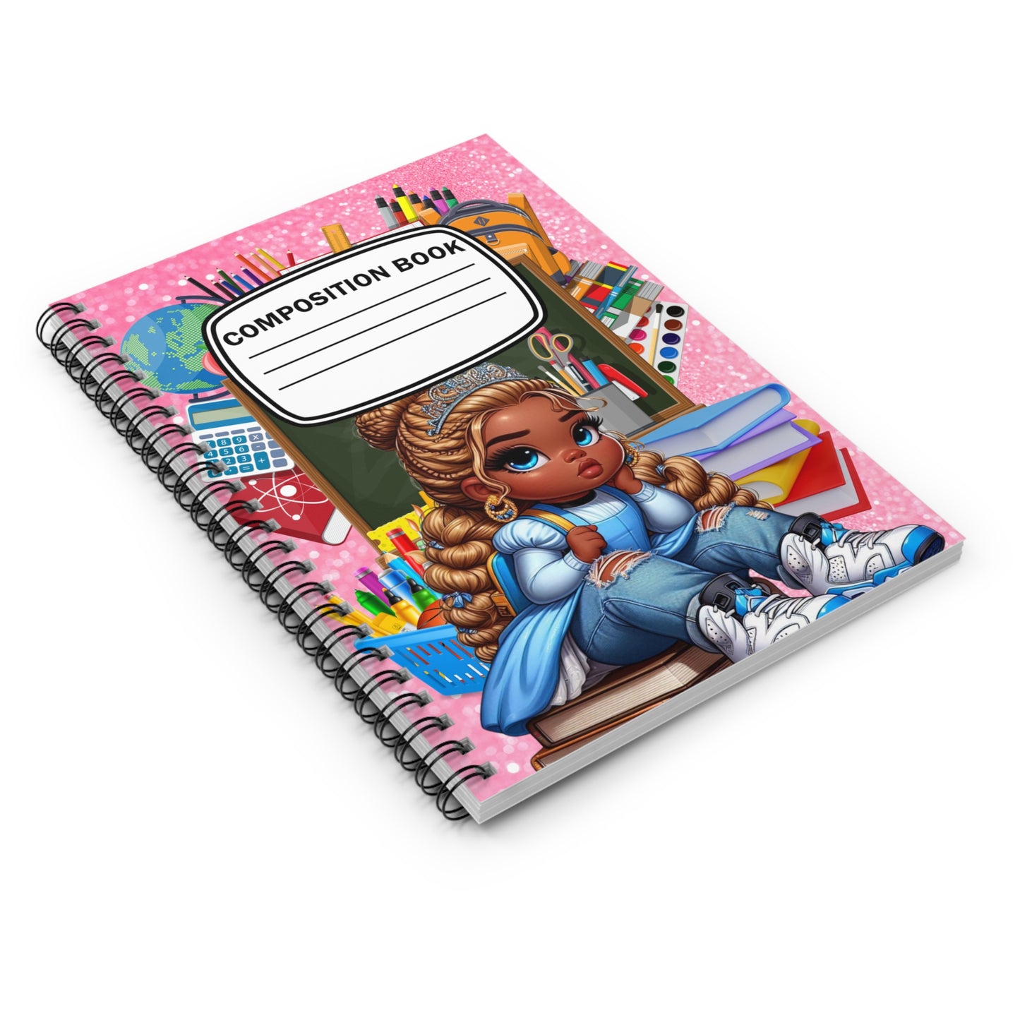 Girl 2 Custom Back to School Spiral Notebook - Ruled Line, Custom Back to School Gear