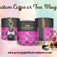 “Name Brand Purse-inspired reusable coffee cups with high-fashion print, styled for luxury lovers, available at PrettyNPinkHairandMore.com and Stan Store” Coach, Hermes, LV, MK, YSL