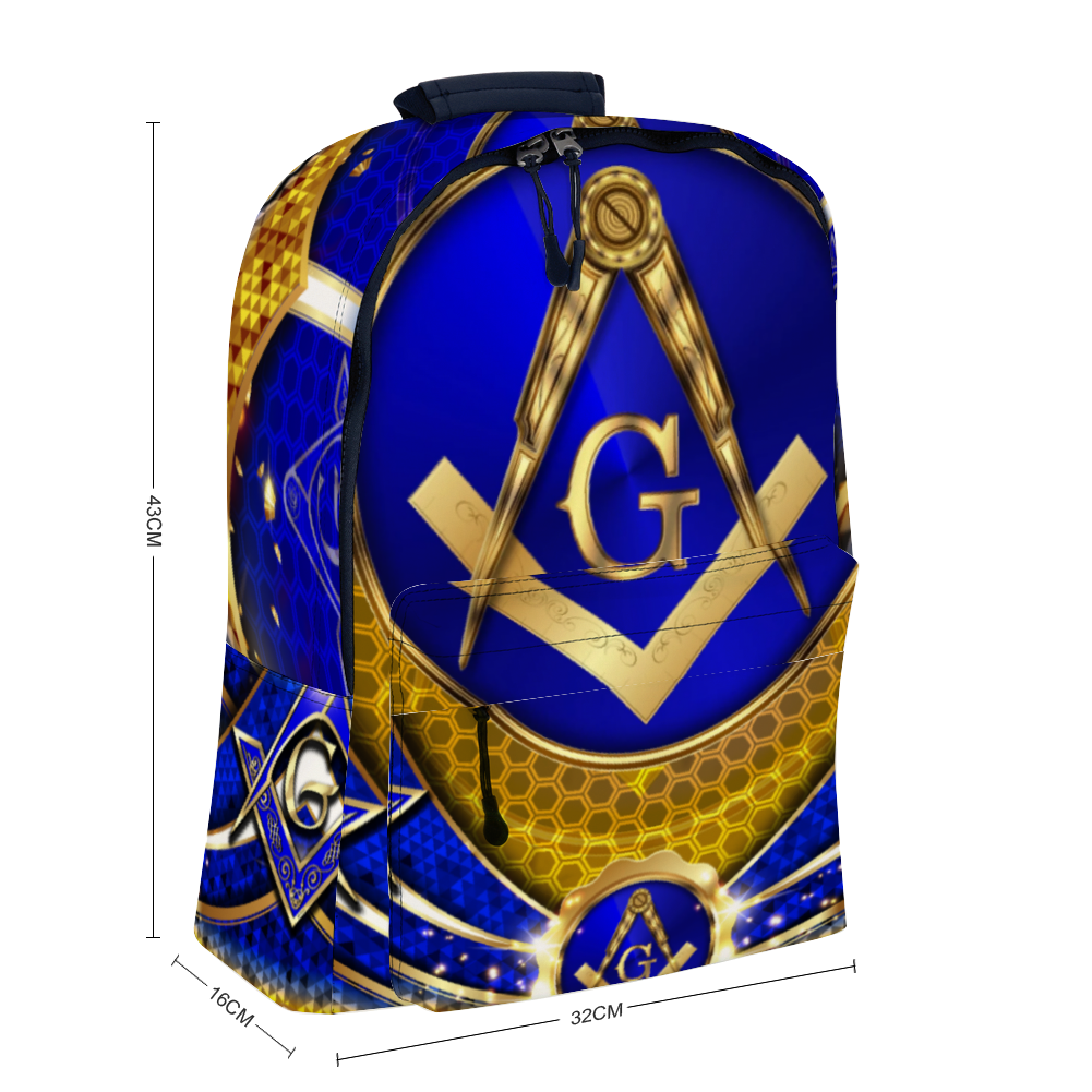 Master Mason, Masonry, Masonic, PHA, Scottish Rite, Artificial Leather Travel Backpack 12.6" x 16.9" x 6.3"