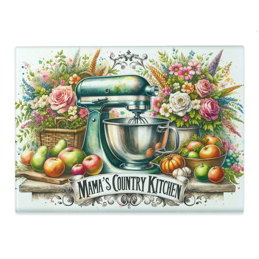Mama's Country Kitchen Glass Cutting Boards | Pretty N Pink Hair & More