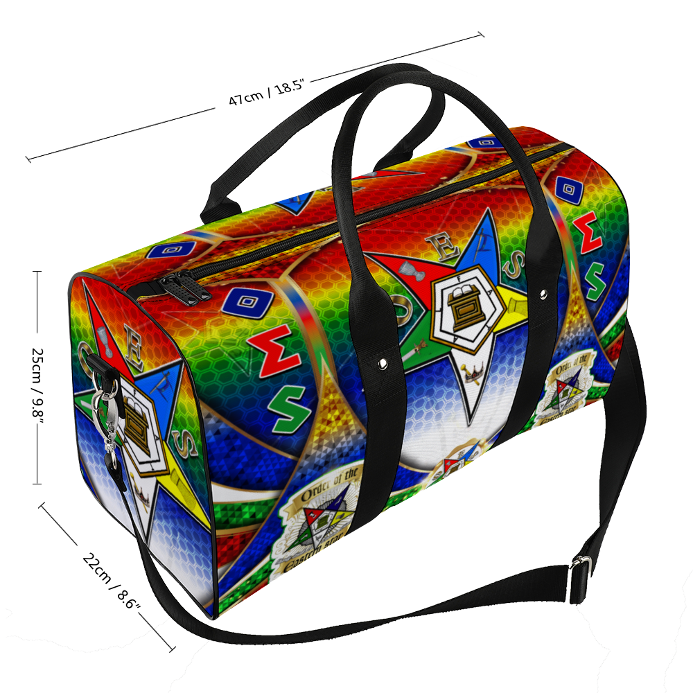 OES, Order of Eastern Star, Sisterhood, Pixels, Sorority Large Travel Luggage Gym Bags Duffel Bags