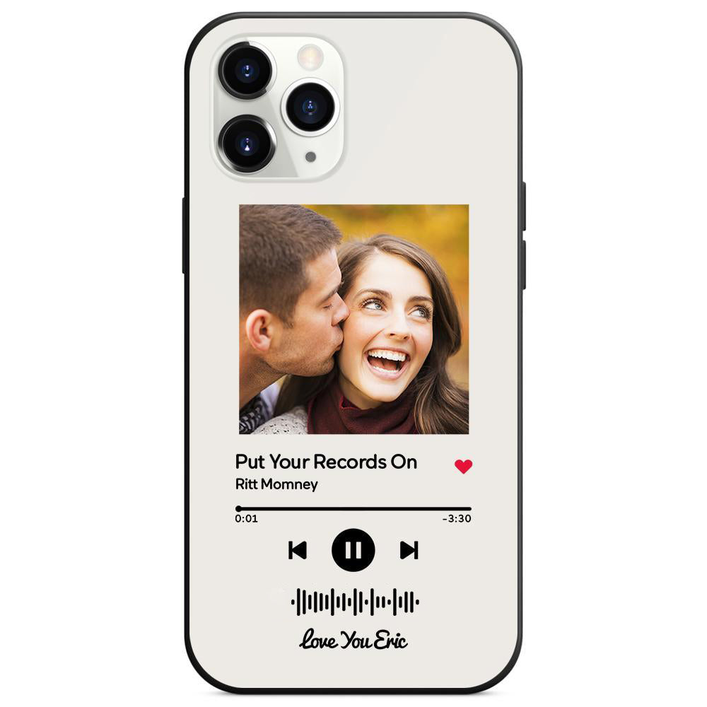 Custom Scannable Music Code Glass iPhone Cases with Picture