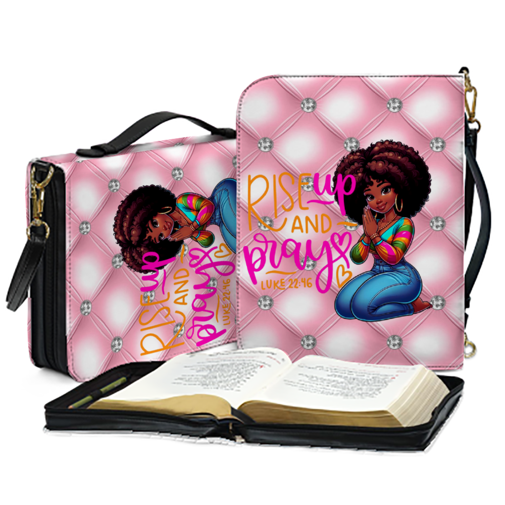 "Blinged-Out PU Bible Bag Strap: Rise Up & Pray Edition"