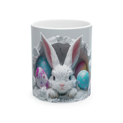 Easter Bunny, Easter Peek A Boo Design #6, Easter 2024, Ceramic Mug, 11oz | Mug | 11oz, Ceramic Mug, Coffee Mugs, Easter 2024, Easter Bunny, Easter Gift Basket, Holiday Picks, Home & Living, Kitchen, Mugs, Peek A Boo #4 Design, Sublimation, Valentine's Day, Valentine's Day Picks, White base | Printify