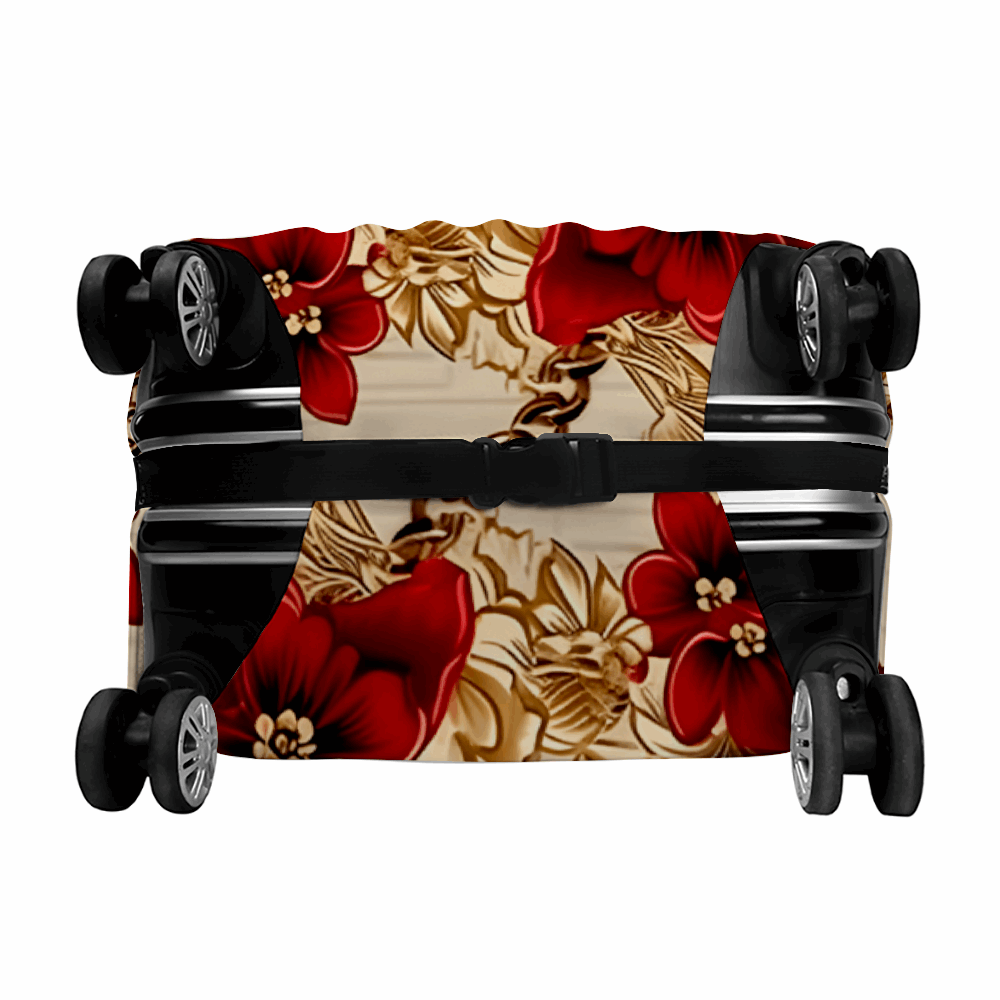 Light Brown & Burgandy Luggage Case Covers Travel Suitcase Covers