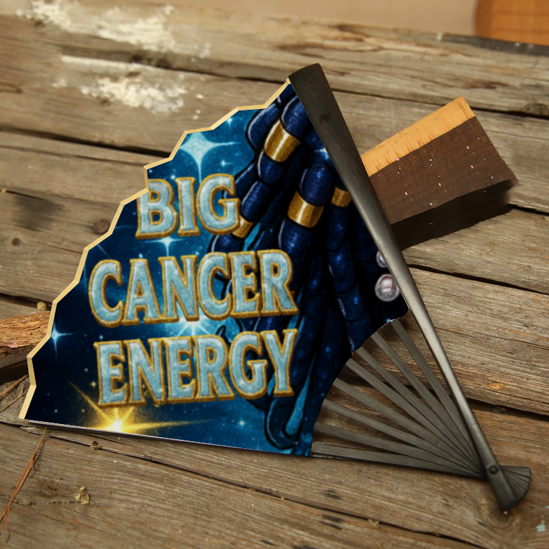 Big Cancer Energy, Fan Retro Hand-held Folding Fan