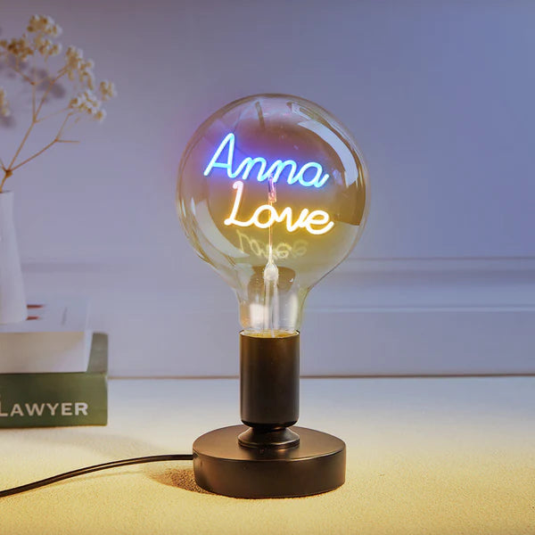 Custom Text Vintage Edison Led Filament Modeling Lamp Soft Light Bulbs Decorative Colorful Lights Led
