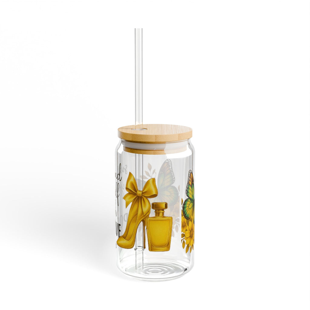 Positive Vibes Sipper Glass | 16oz Eco-Friendly Drinkware | Indoor/Outdoor Use | Great Gift for Friends and Family