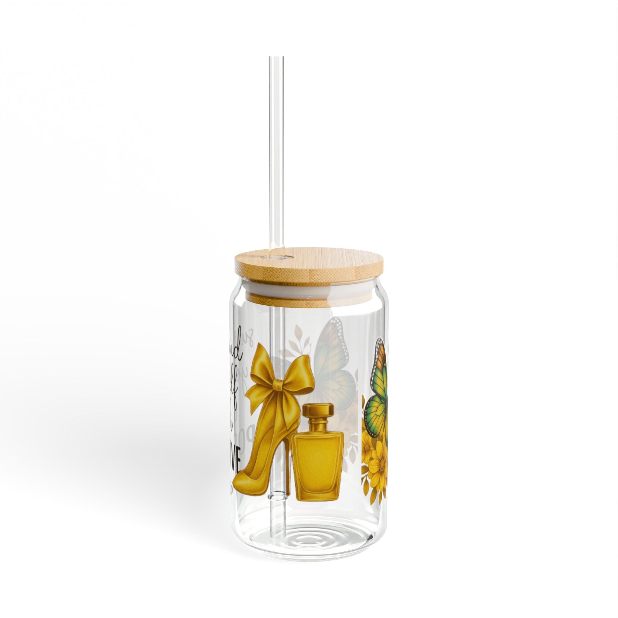 Positive Vibes Sipper Glass | 16oz Eco-Friendly Drinkware | Indoor/Outdoor Use | Great Gift for Friends and Family