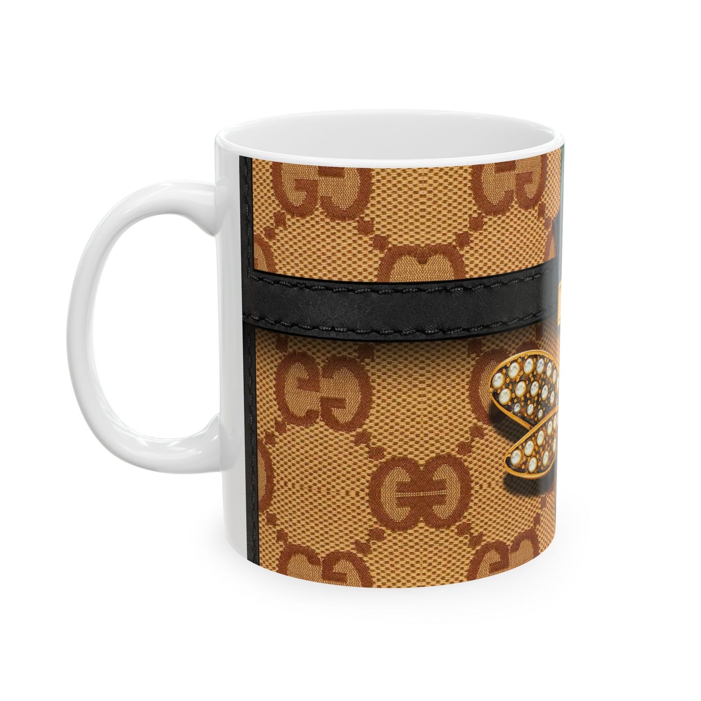 Gucci Bee Brown Purse, Ceramic Mug, (11oz, 15oz)